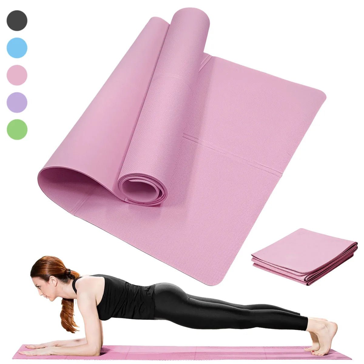 Yoga USA Mat Pilates Fitness Mat 3/4 Thicknes Non Slip Yoga Cushion Travel Fitness Exercise Pad for Women Home Gym Floor Workout - Ammpoure