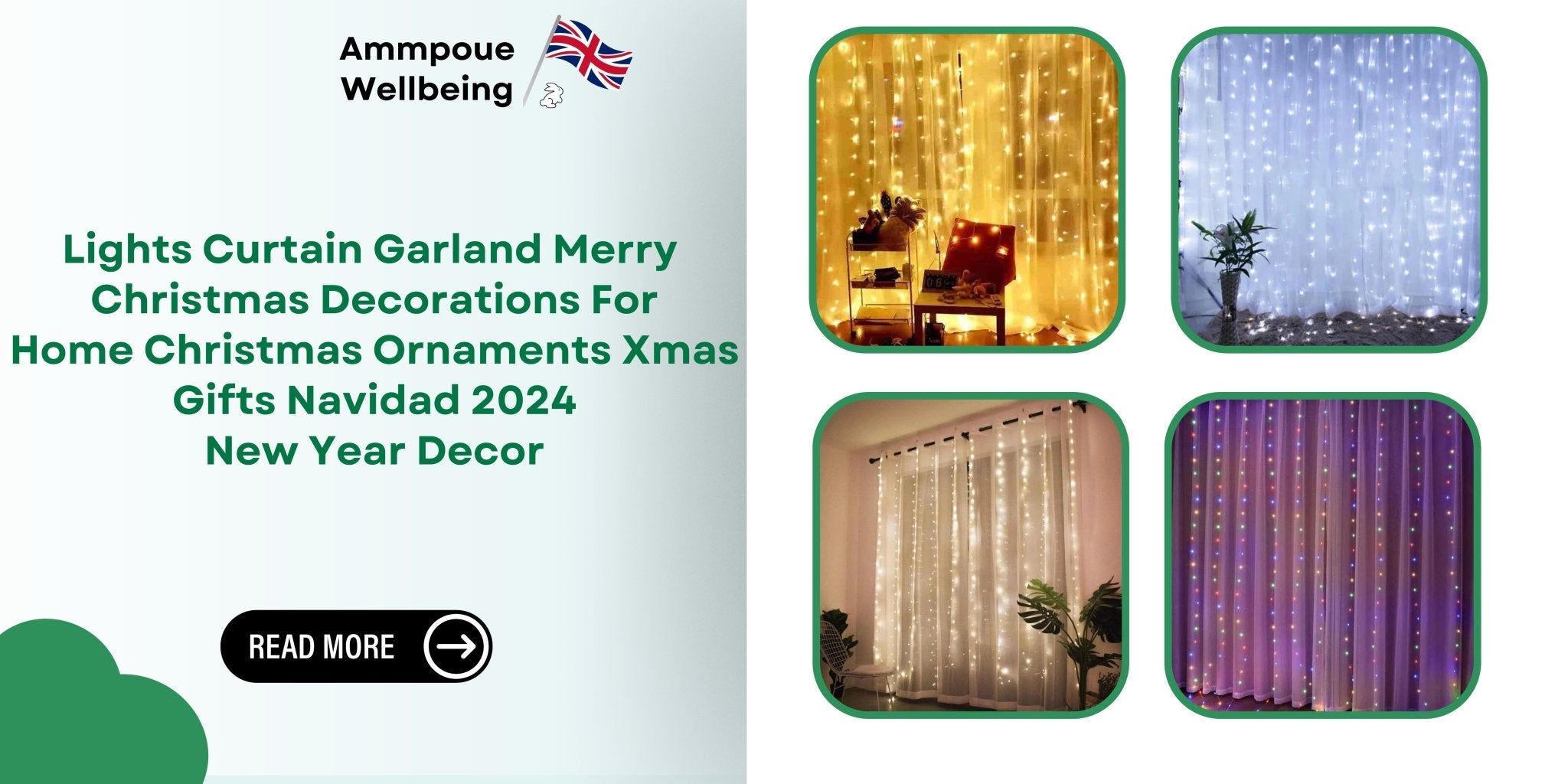 Creating the Perfect Christmas Ambience with Light Curtain Garland and Decorations for Navidad 2024 - Ammpoure Wellbeing
