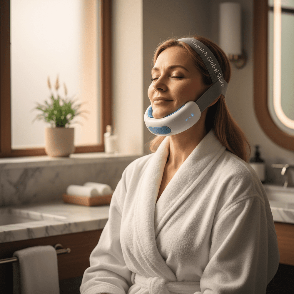 EMS V Face Massager for Double Chin Reduction: How to Sculpt Your Jawline at Home - Ammpoure