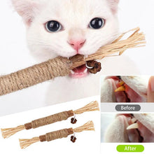 Load image into Gallery viewer, 1 Pc Cat Toys Silvervine Chew Stick Polygonum Kitty Raffia Grass Pet Supplies Cleaning Teeth Stick Pet Bite Cat Toy Hemp Rope - Ammpoure Wellbeing 🇬🇧
