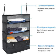 Load image into Gallery viewer, 1 Set Housewares Luggage Travel Organizer Travel Essentials Hanging Packing Cubes Hanging Shelves Laundry Storage Compartment - Ammpoure Wellbeing 🇬🇧

