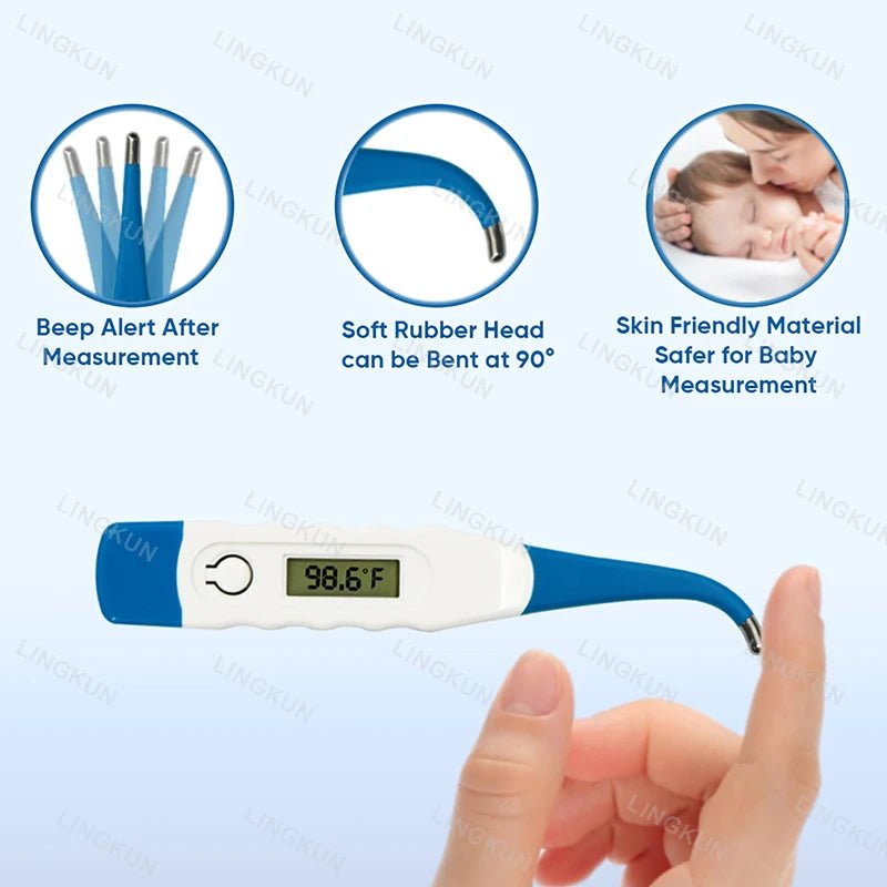 10 Sec Fast Reading Digital Oral Thermometer for Adult, Kid and Baby, Oral,Underarm Temperature Measurement for Fever - Ammpoure