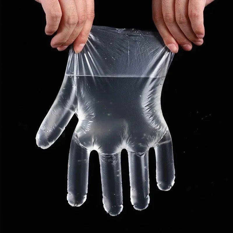1000PCS Transparent Disposable Gloves USA Waterproof Plastic Gloves for Kitchen, Restaurant, Fried Chicken, BBQ & Food Handling - Ammpoure