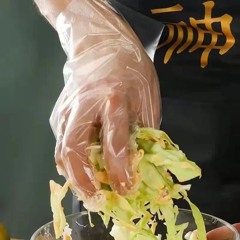 1000PCS Transparent Disposable Gloves USA Waterproof Plastic Gloves for Kitchen, Restaurant, Fried Chicken, BBQ & Food Handling - Ammpoure