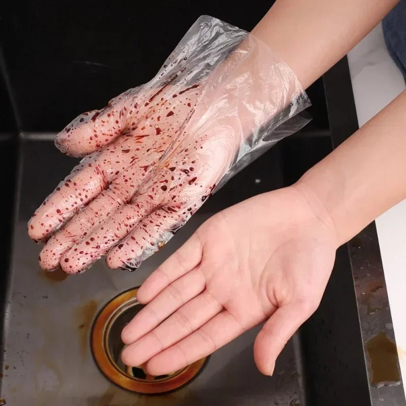 1000PCS Transparent Disposable Gloves USA Waterproof Plastic Gloves for Kitchen, Restaurant, Fried Chicken, BBQ & Food Handling - Ammpoure