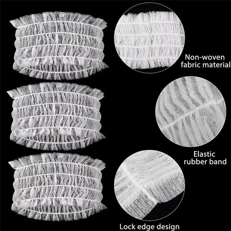 100PCS Disposable Soft Non - Woven Facial Hair Band Spa Headbands Elastic Skin Care Yoga Makeup Sauna Washing Face Supplies - Ammpoure