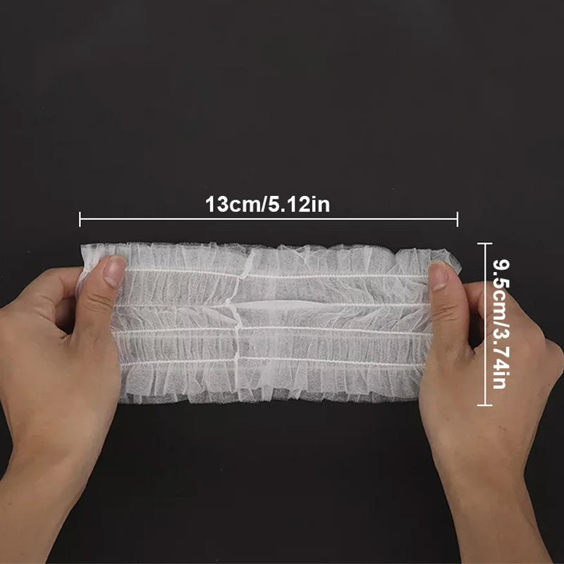 100PCS Disposable Soft Non - Woven Facial Hair Band Spa Headbands Elastic Skin Care Yoga Makeup Sauna Washing Face Supplies - Ammpoure