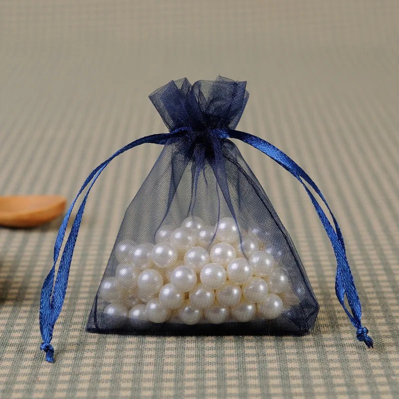 100Pcs/lot 7x9 9x12 10x15 13x18CM Organza Bags Jewelry Bag Wedding Party Decoration Drawable Bags Gift Pouches Jewelry Packaging - Ammpoure
