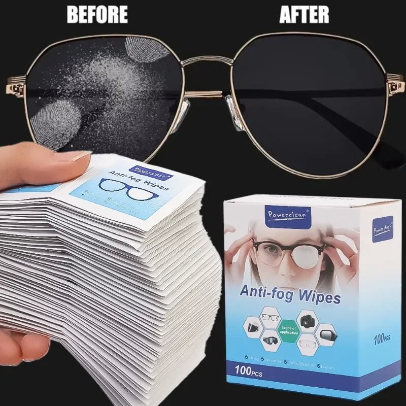 10/100Pcs Glasses Cleaning Wet Paper Disposable Anti Fog Misting Dust Remover Lens Wipes Sunglasses Phone Screen Cleaner - Ammpoure