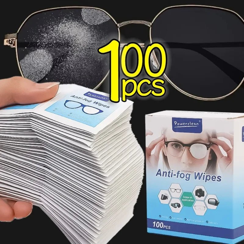 10/100Pcs Glasses Cleaning Wet Paper Disposable Anti Fog Misting Dust Remover Lens Wipes Sunglasses Phone Screen Cleaner - Ammpoure