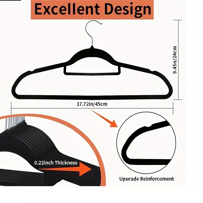 10/20 Pack Premium Velvet Hangers USA Non-Slip Flocked Felt Clothes Hangers with 360° Rotatable Hook Heavy-Duty Slim Space-Saving Closet Hangers - Ammpoure