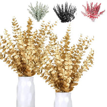 Load image into Gallery viewer, 10PCS Gold Eucalyptus Leaf Artificial Plants Diy Christmas Fake Plant Flower Bouquet Ornament Home Garden Party Wedding Decor - Ammpoure Wellbeing
