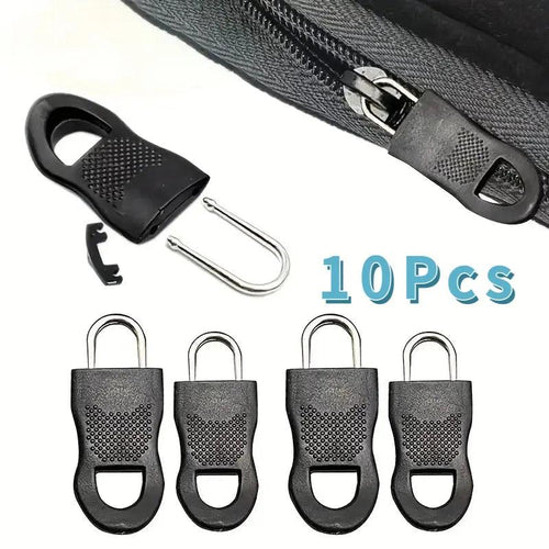 10Pcs Replacement Zipper Pull Puller End Fit Rope Tag Clothing Zip Fixer Broken Buckle Zip Cord Tab Bag Suitcase Backpack Tent - Ammpoure Wellbeing 🇬🇧