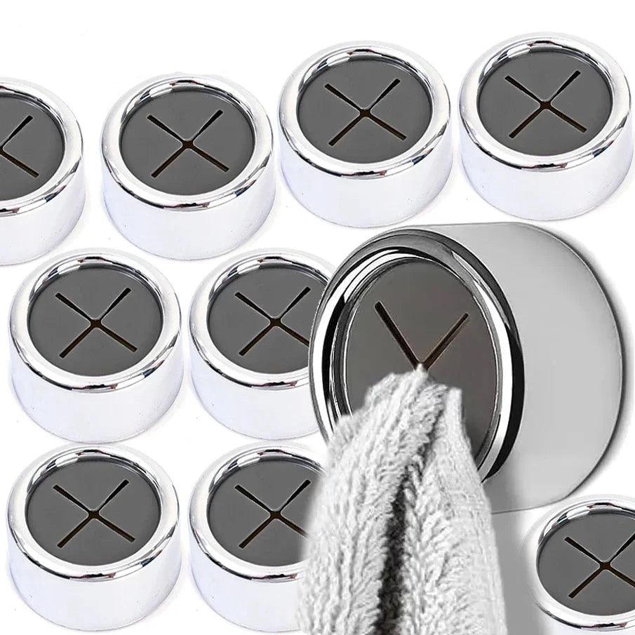 10x Self Adhesive Towel Plug Holder Silicone Hooks Wall Mount Batroom Towel Hanging Kitchen Racks Dishcloth Hanger Clip Holders - Ammpoure Wellbeing 🇬🇧