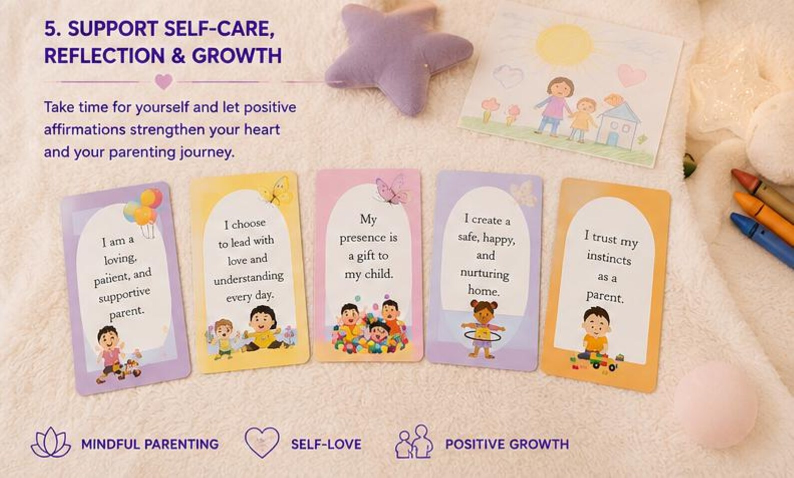 Gentle Parenting Affirmation Cards, Mindful Motherhood Quotes Template, Calming Gift for New Moms, Daily Family Flashcards, Digital PDF