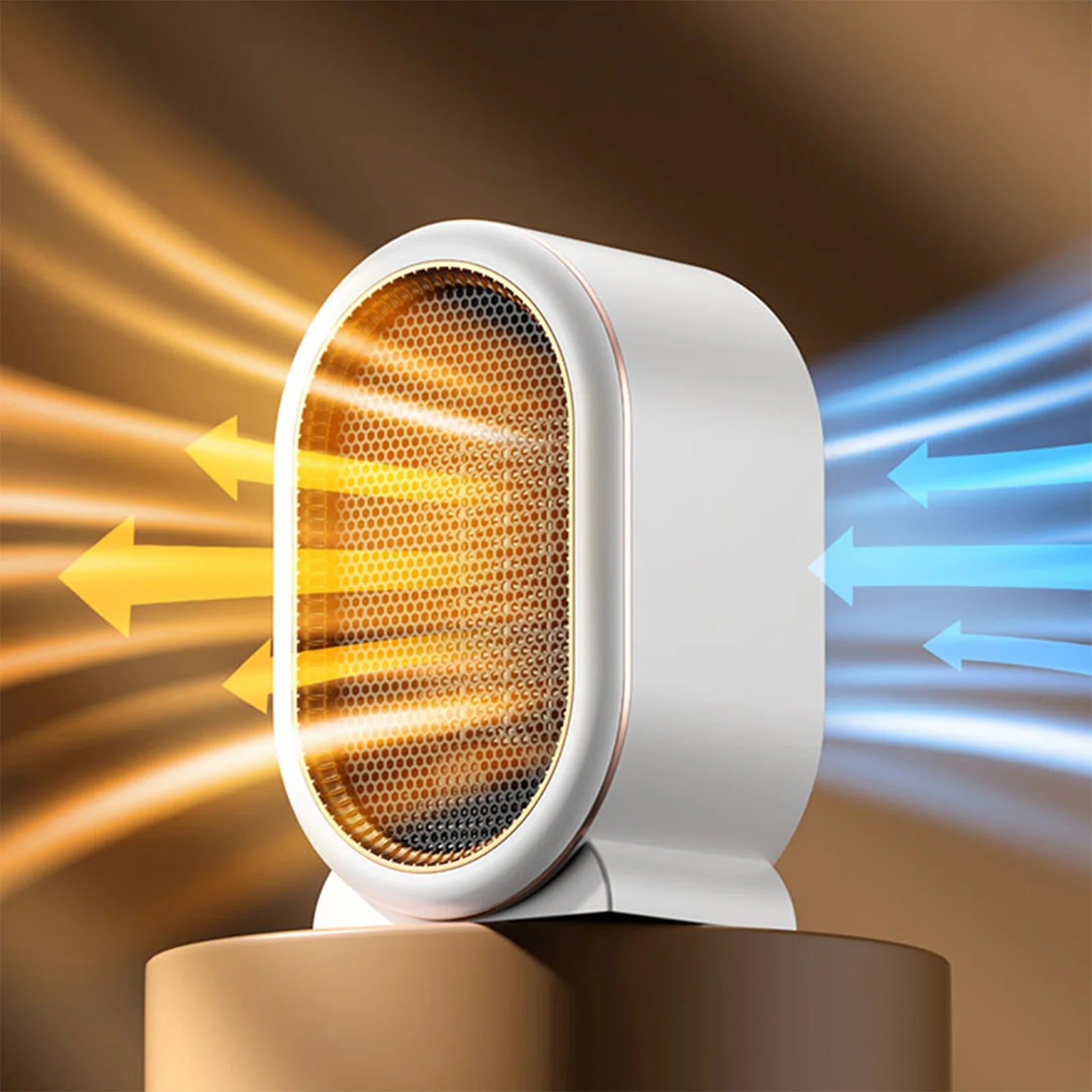 1200W Electric Heater Portable Desktop Fan Heater Heating Warm Air Blower Mini Radiator Home Office Warmer Machine for Winter - Ammpoure