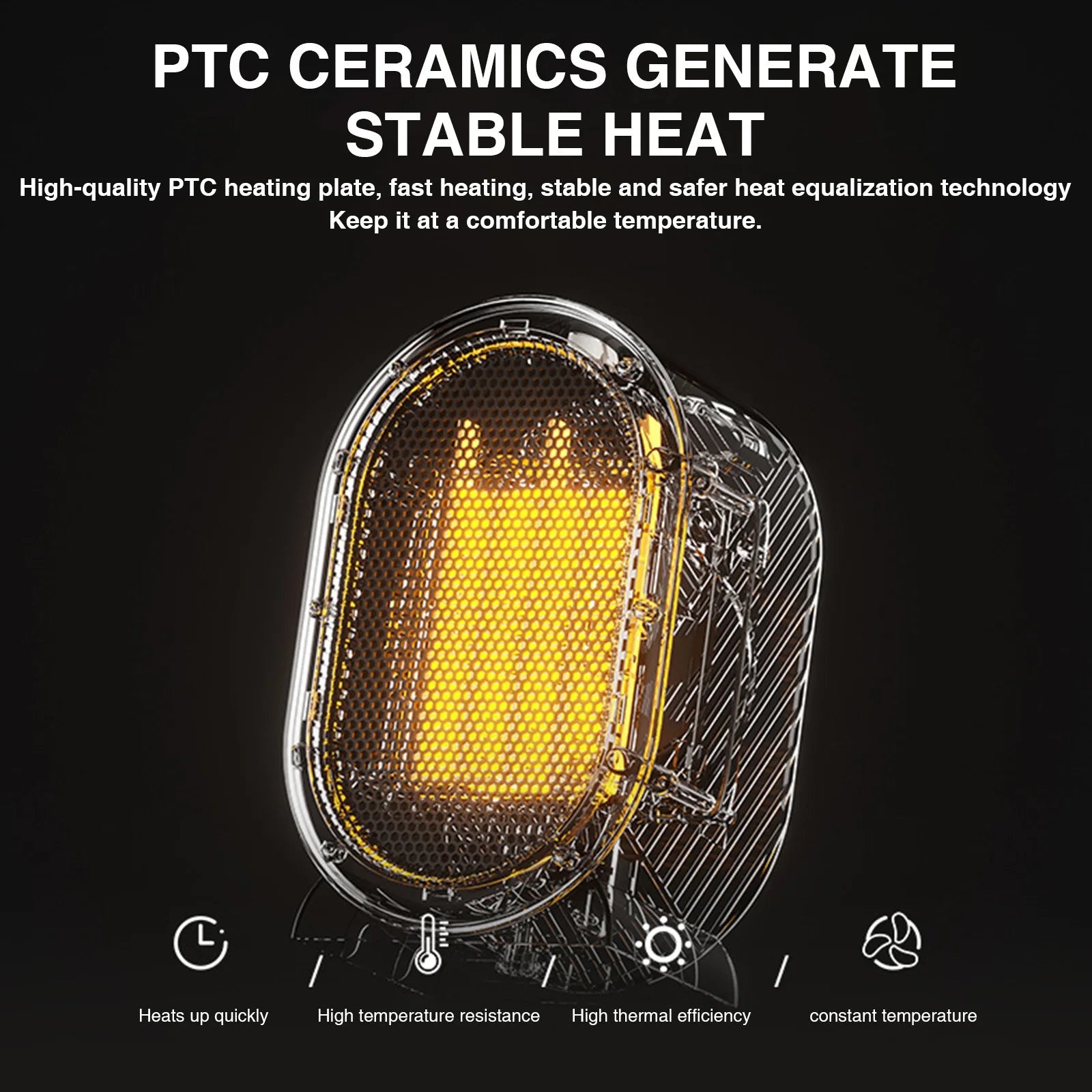 1200W Electric Heater Portable Desktop Fan Heater Heating Warm Air Blower Mini Radiator Home Office Warmer Machine for Winter - Ammpoure