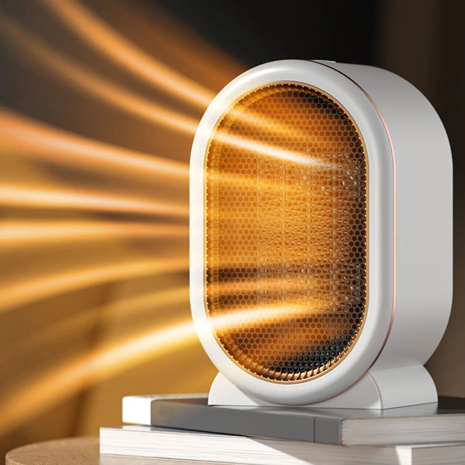 1200W Electric Heater Portable Desktop Fan Heater Heating Warm Air Blower Mini Radiator Home Office Warmer Machine for Winter - Ammpoure