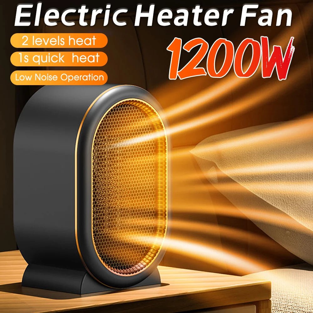 1200W Electric Heater Portable Desktop Fan Heater Heating Warm Air Blower Mini Radiator Home Office Warmer Machine for Winter - Ammpoure