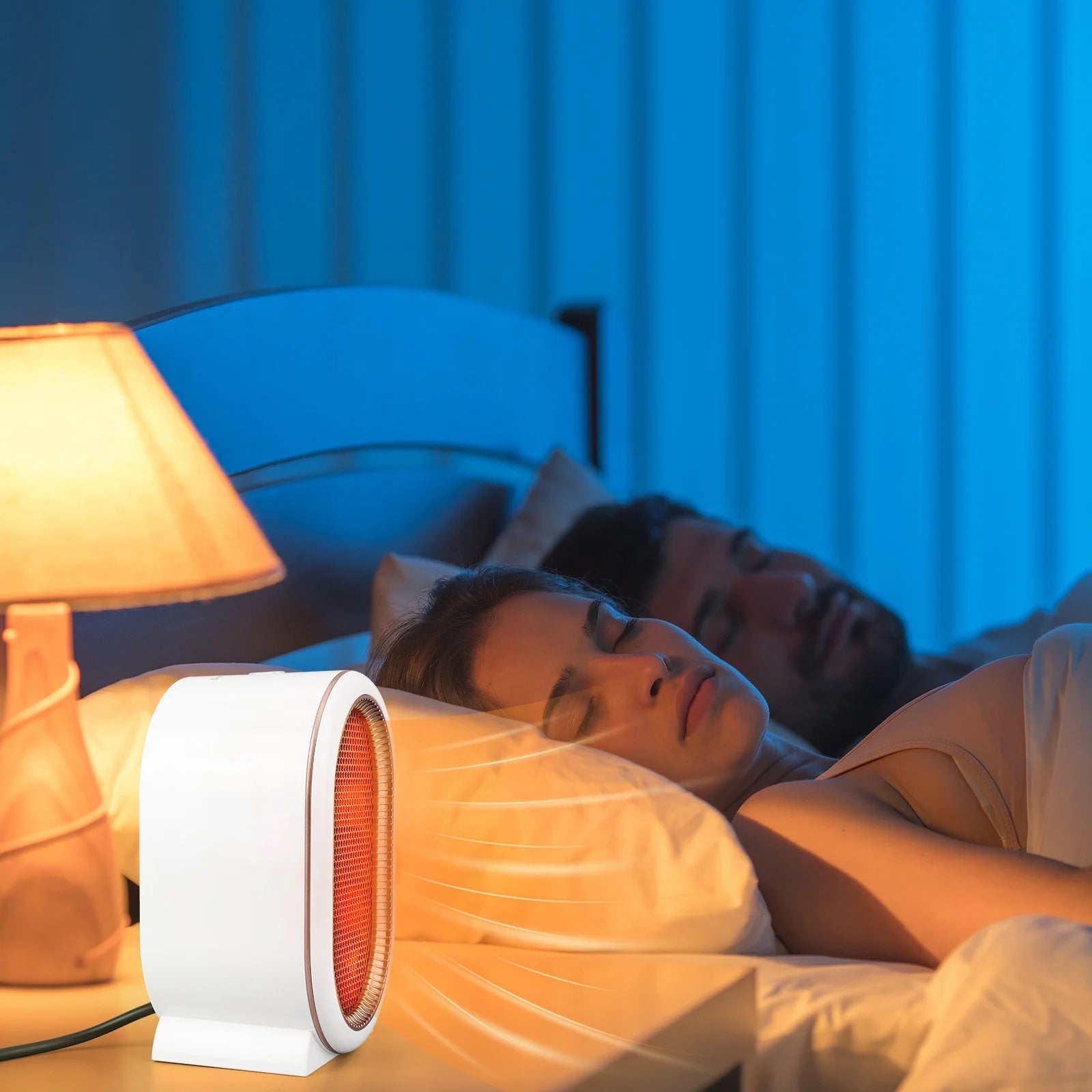 1200W Electric Heater Portable Desktop Fan Heater Heating Warm Air Blower Mini Radiator Home Office Warmer Machine for Winter - Ammpoure