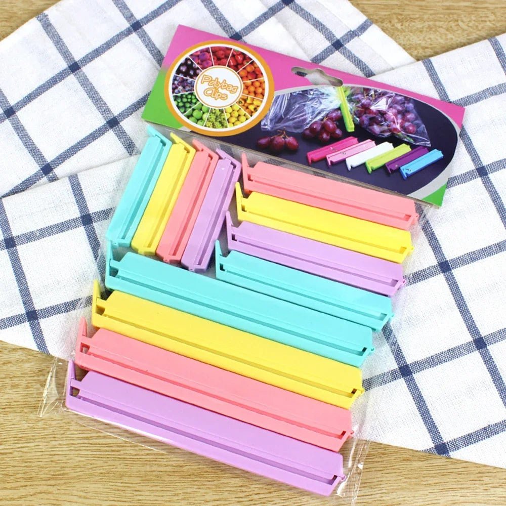 12/16PCS Food Snack Package Bag Sealing Plastic Clips For Packages Kitchen Storage And Organization Items Accessories Tools - Ammpoure