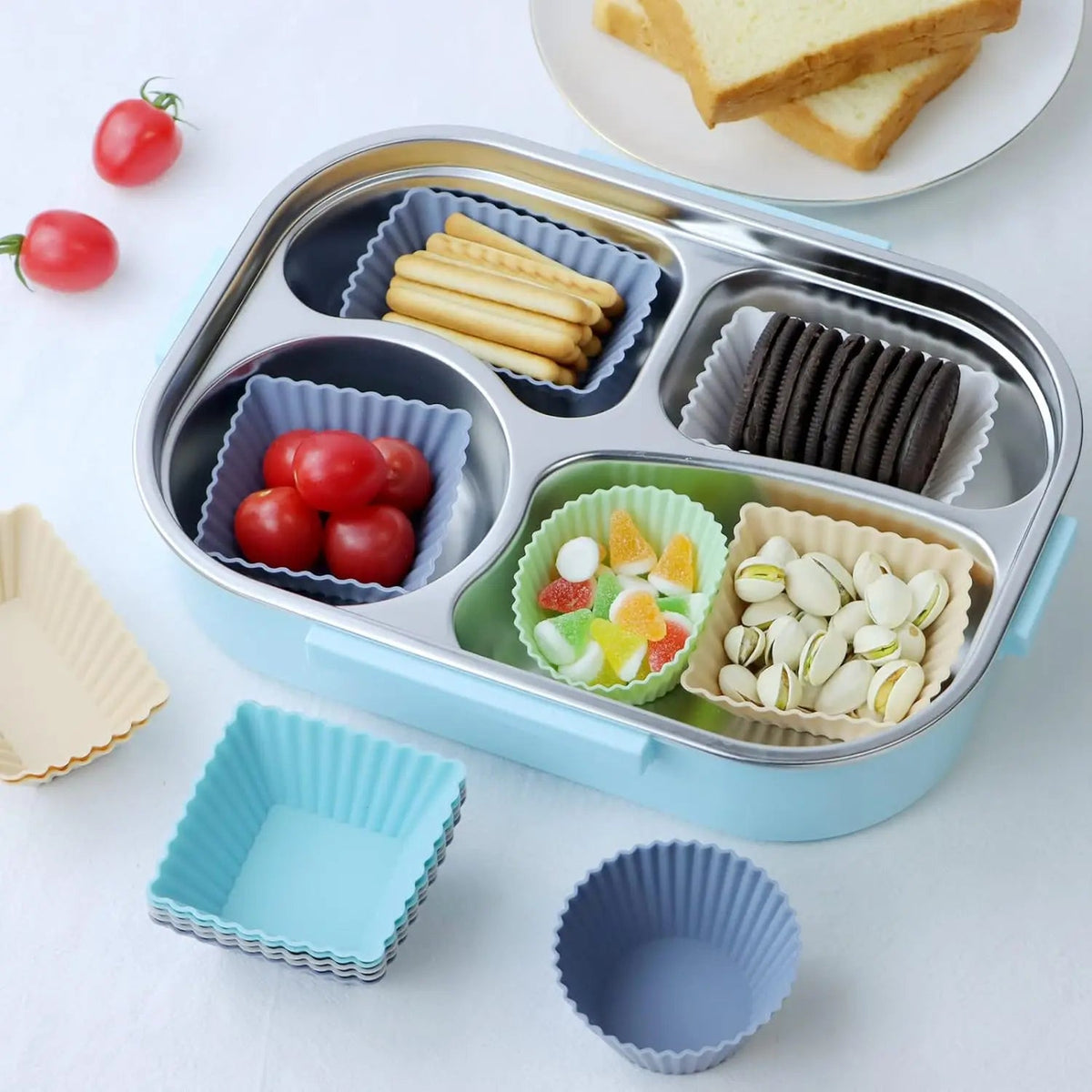 12PCS Silicone Cake Mold Set USA Round Muffin & Cupcake Baking Molds for Kitchen Cooking, DIY Cake Decorating & Bakeware Tools - Ammpoure