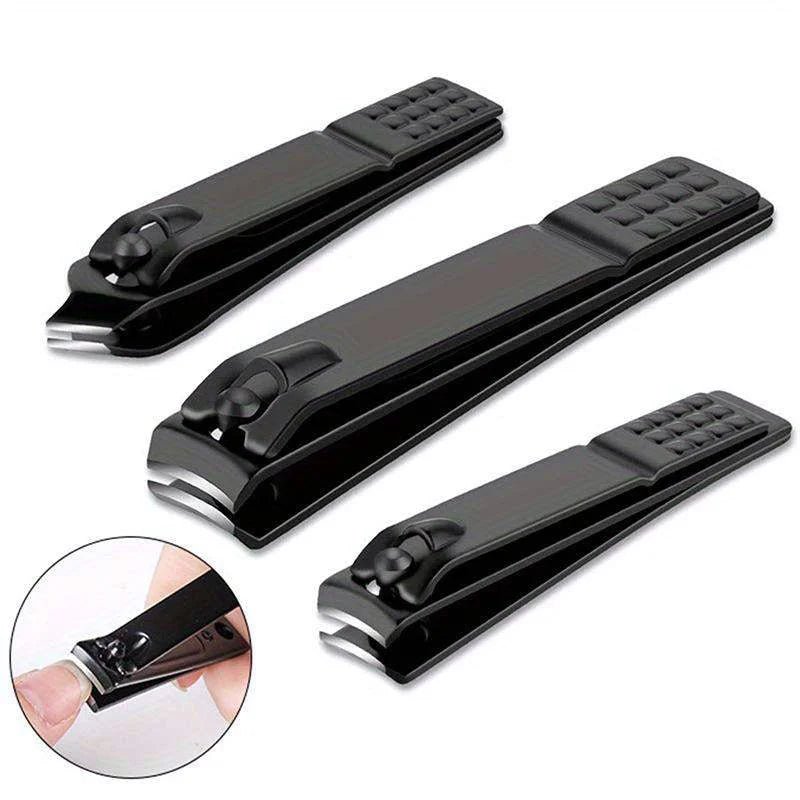 1/3/4 PCS Black Stainless Steel Nail Clippers Canada with Nano Glass File Polishing Nail File Manicure Tool Set - Ammpoure