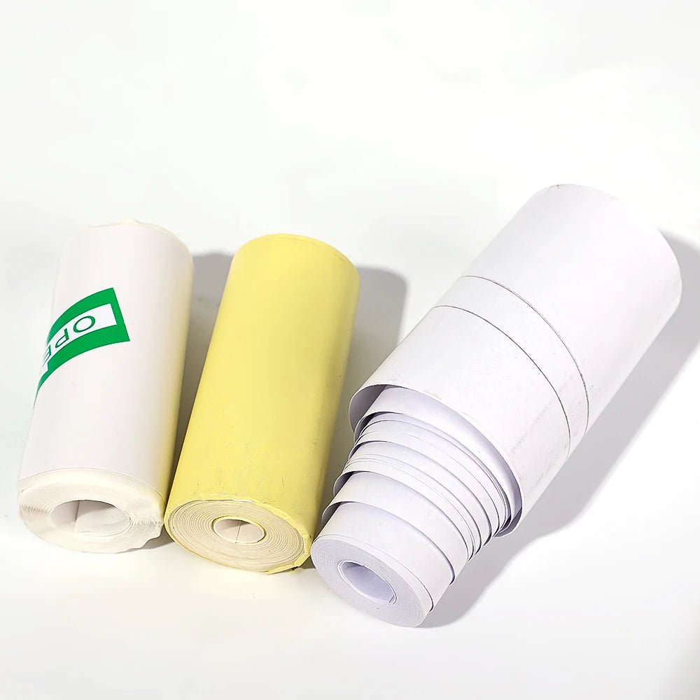 16Rolls Thermal Printer Papers 57x25mm Self - adhesive Thermal Papers HD Color Label Printers for Inkless Mini Portable Printer - Ammpoure Wellbeing