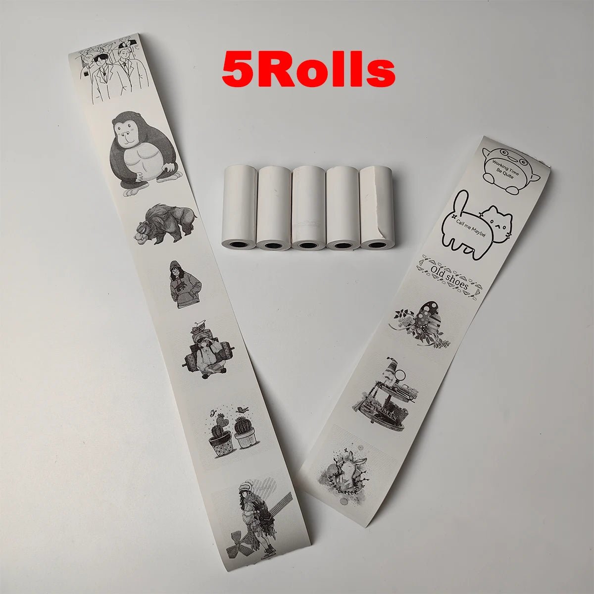 16Rolls Thermal Printer Papers 57x25mm Self - adhesive Thermal Papers HD Color Label Printers for Inkless Mini Portable Printer - Ammpoure Wellbeing