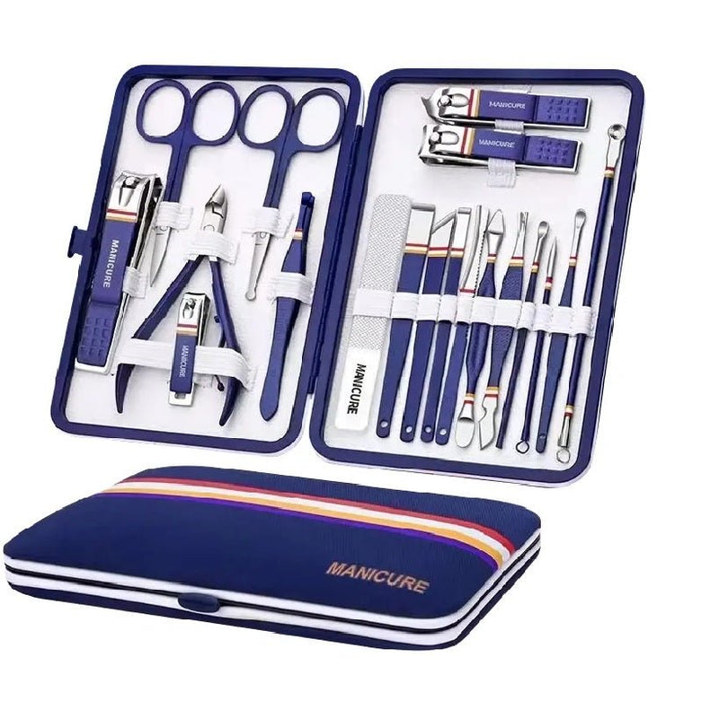 Ammpoure 19-in-1 stainless steel manicure set in case