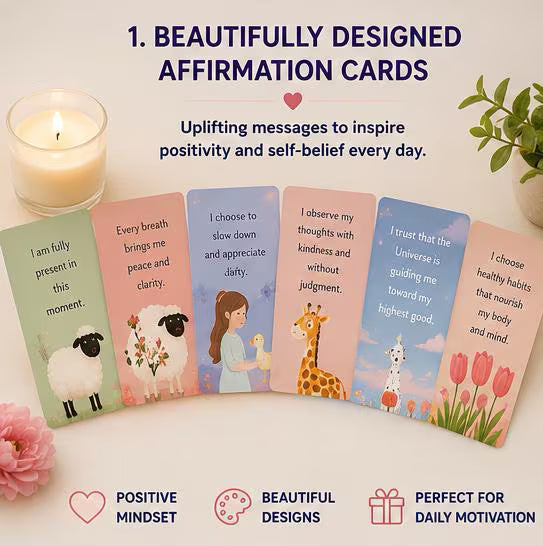 Holistic Wellness Cards, Daily Habit Tracker, Vibrant Lifestyle (PDF Download)