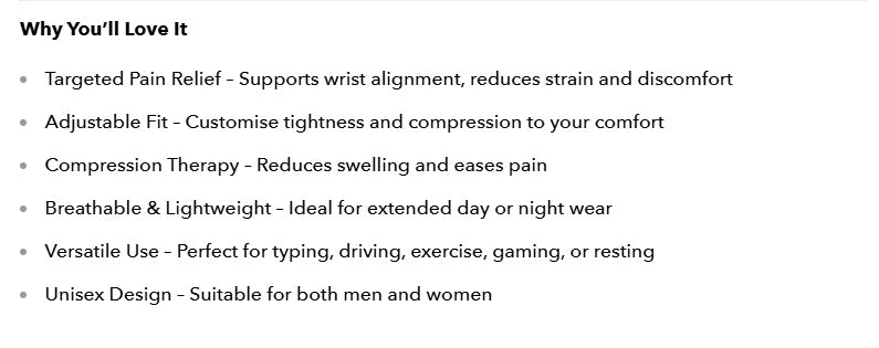 1Pc Carpal Tunnel Wrist Brace Adjustable Wrist Support Brace UK Wrist Compression Wrap with Pain Relief for Arthritis Tendinitis - Ammpoure