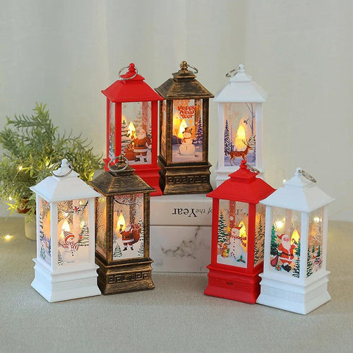 1pc Christmas Lantern Candle Night Light Ornaments Led Santa Claus Snowman Hanging Lamp For Home New Year Xmas Party Decoration - Ammpoure Wellbeing