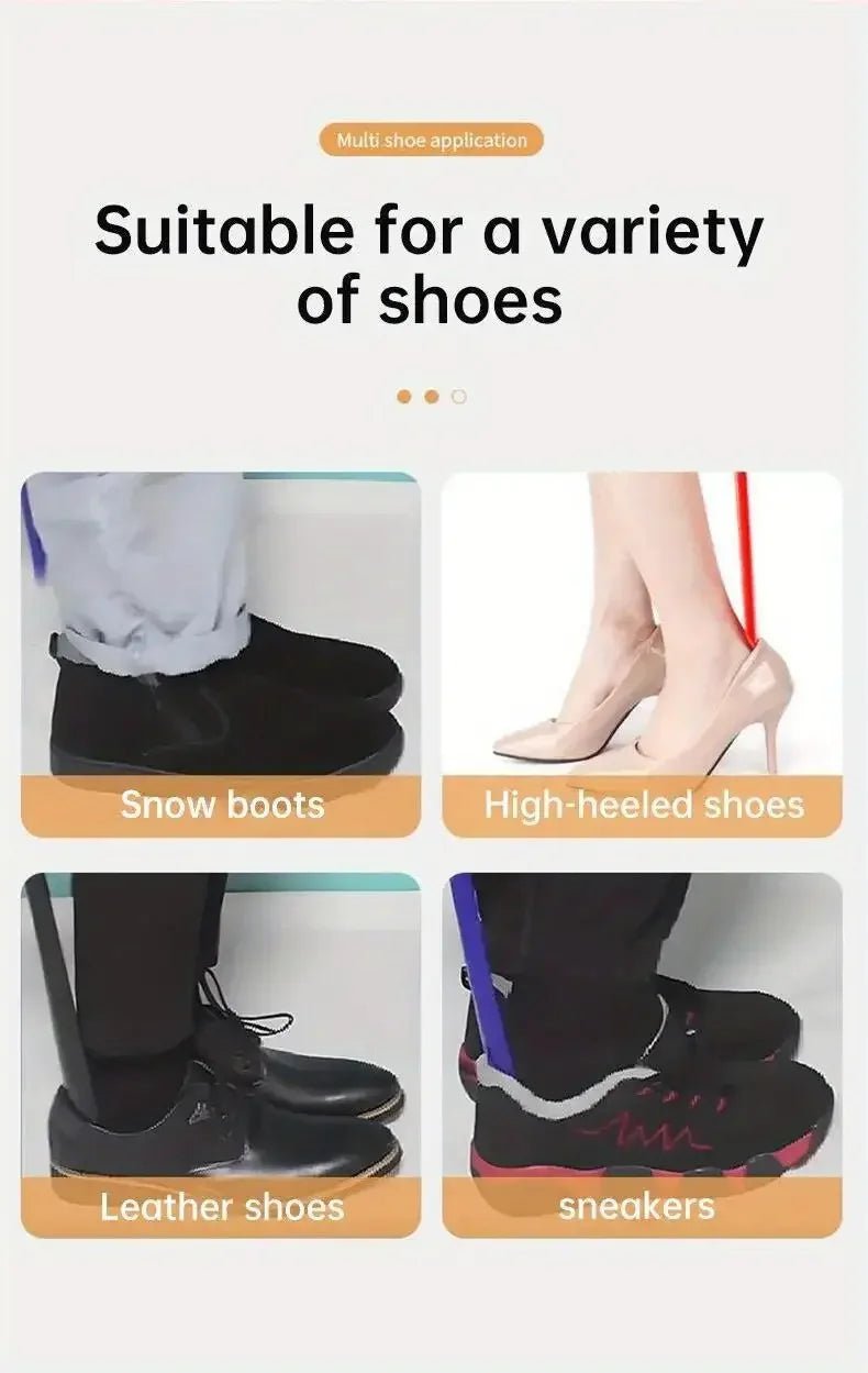 1pc Extra long flexible plastic shoe horns do not require bending durable shoe spoons for pregnant women wearing shoe assistants - Ammpoure