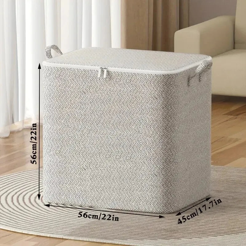 1pc Household Large Capacity Storage Bag Non - woven Material, Closet Wardrobe Organizer Can Be Used For Quilt Clothing, Toys - Ammpoure