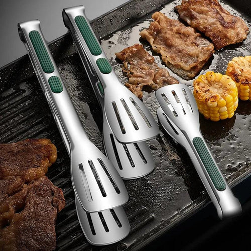 1pc Non Slip Stainless Steel Food Tongs Meat Salad Bread Clip Barbecue Grill Buffet Clamp Cooking Tools Kitchen Accessories - Ammpoure Wellbeing 🇬🇧