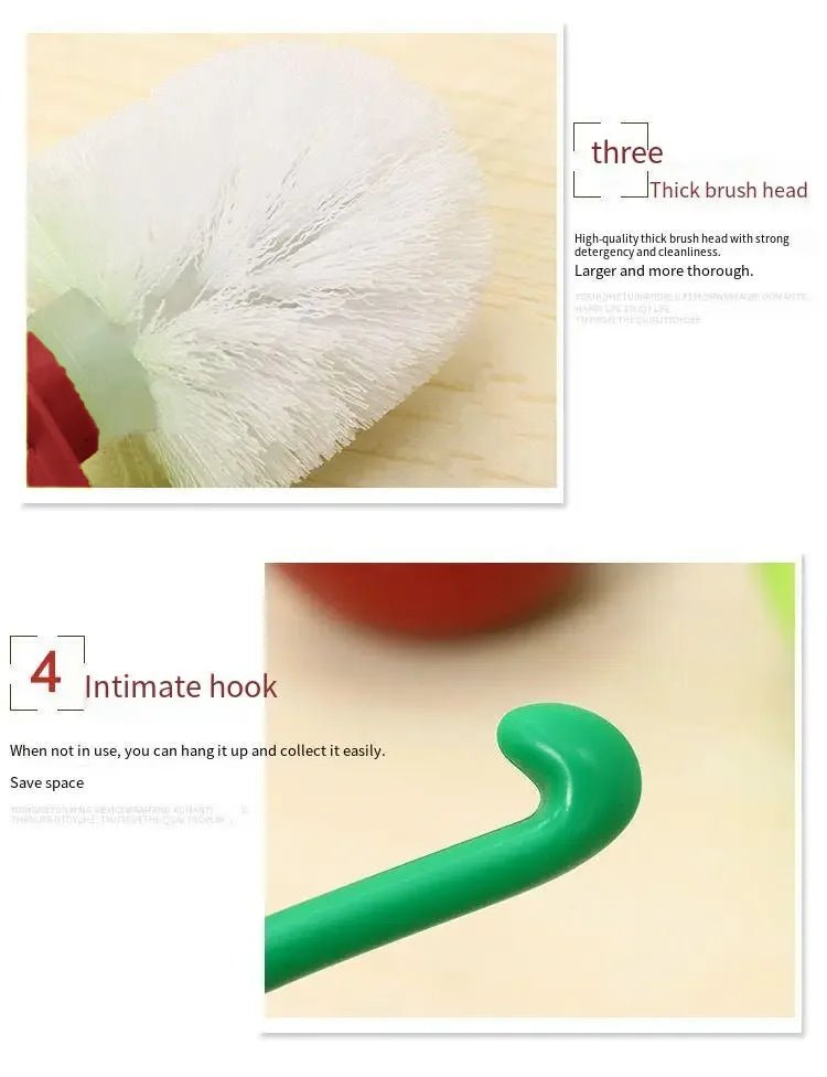 1pc Red Toilet Brush Creative Lovely Cherry Shape Lavatory Toilet Brush Holder Set Toilet Holder Bathroom Accessories - Ammpoure