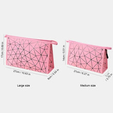 Load image into Gallery viewer, 1PC Travel Geometric Makeup Cosmetic Bag PU Cosmetic Storage Bag Organizer Waterproof Portable Travel Toiletry Organizer Bag - Ammpoure Wellbeing 🇬🇧
