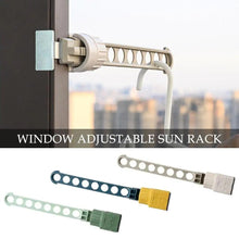 Load image into Gallery viewer, 1pc Window Adjustable Sun Rack Clothes-hanger Creative Buckle Type Perforated Balcony Clothes Drying Tool Portable Clothes Rack - Ammpoure Wellbeing 🇬🇧
