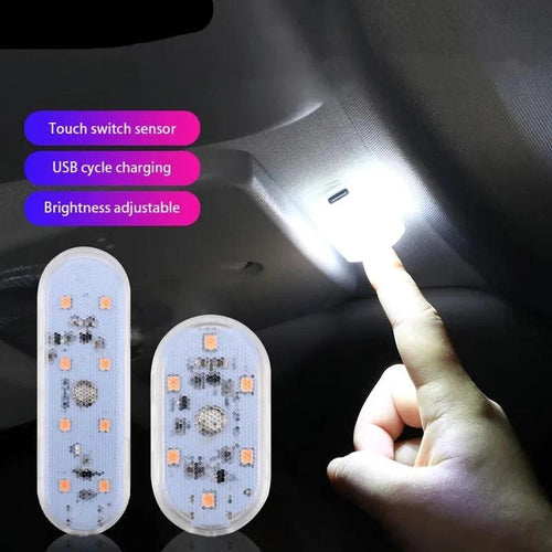 1pcs Car LED Mini Touch Light Roof Ceiling Lamp Reading Light Wireless Magnetic Suction Rechargeable Decoration Light 5V - Ammpoure Wellbeing 🇬🇧