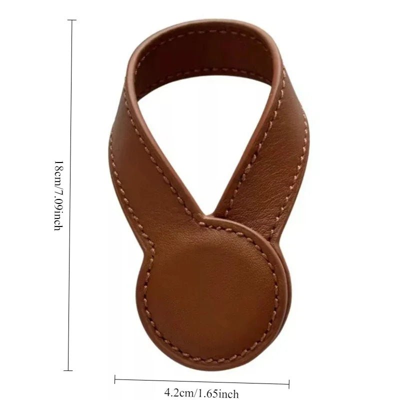 1PCS Multipurpose Magnetic Leather Hat Clip with Faux Fur Strong Round Organizer Outdoor Travel Cap Holder Bag Accessories - Ammpoure