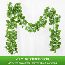 Load image into Gallery viewer, 2.1M Artificial Plant Green Ivy Leaf Garland Silk Wall Hanging Vine Home Garden Decoration Wedding Party DIY Fake Wreath Leaves - Ammpoure Wellbeing 🇬🇧
