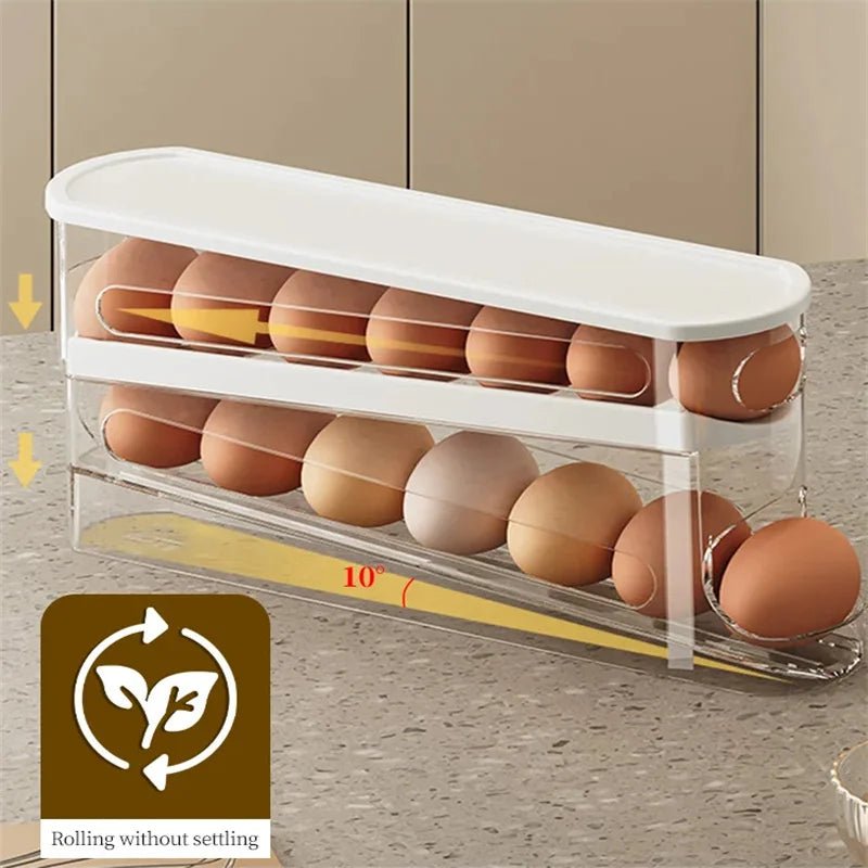 2-4-layer Rolling Slide Egg Storage Box Refrigerator Side Door Box Large Capacity Automatic Egg Rolling Machine - Ammpoure