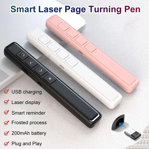 2.4GHz Wireless Presentation Clicker Powerpoint Pen USB Remote Control Flip Pen for Office Teaching Projector PPT Presenter - Ammpoure Wellbeing 🇬🇧