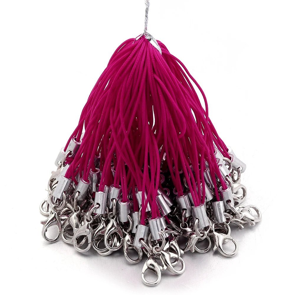 20/100PCS Lobster Clasp Lanyard Straps Canada Polyester Cord Mobile Phone Lanyard Key Chain Cords Charms Keyring DIY Jewelry Making Accessories - Ammpoure