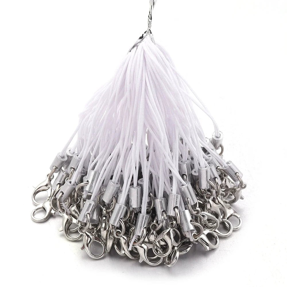 20/100PCS Lobster Clasp Lanyard Straps Canada Polyester Cord Mobile Phone Lanyard Key Chain Cords Charms Keyring DIY Jewelry Making Accessories - Ammpoure