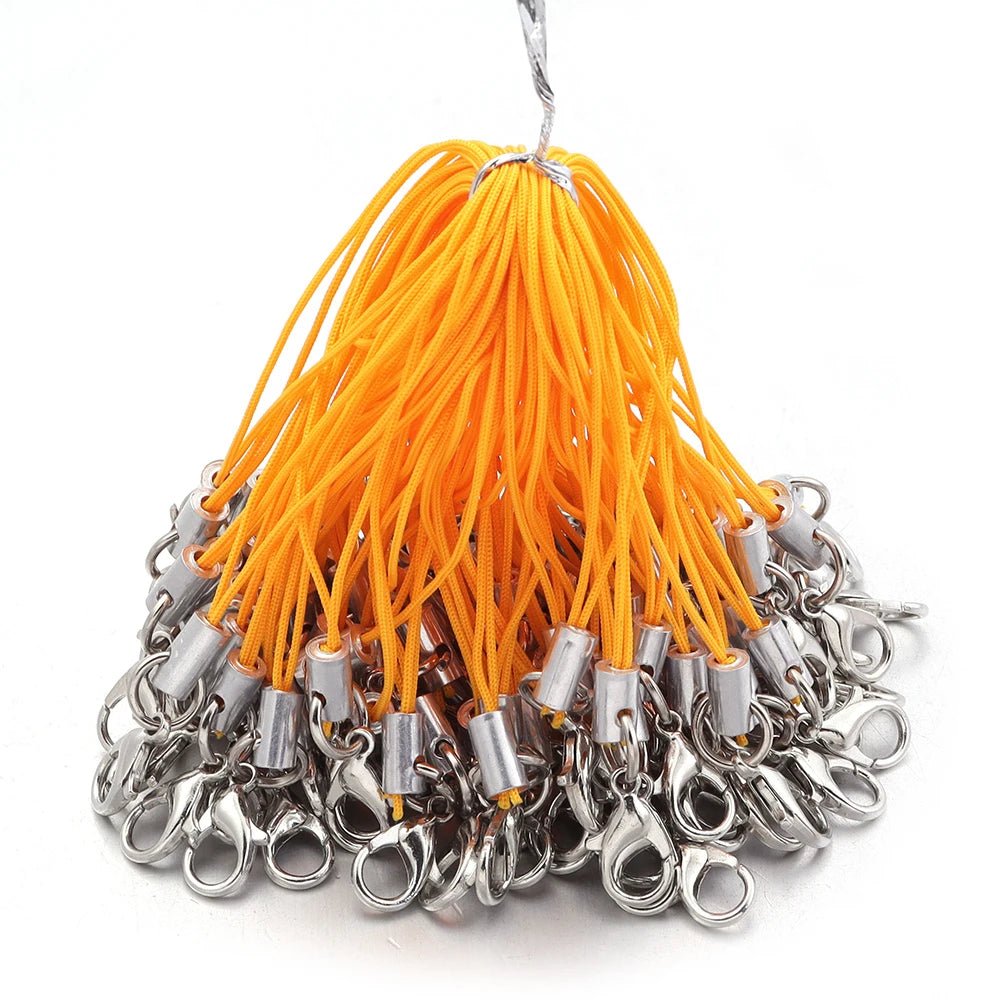 20/100PCS Lobster Clasp Lanyard Straps Canada Polyester Cord Mobile Phone Lanyard Key Chain Cords Charms Keyring DIY Jewelry Making Accessories - Ammpoure