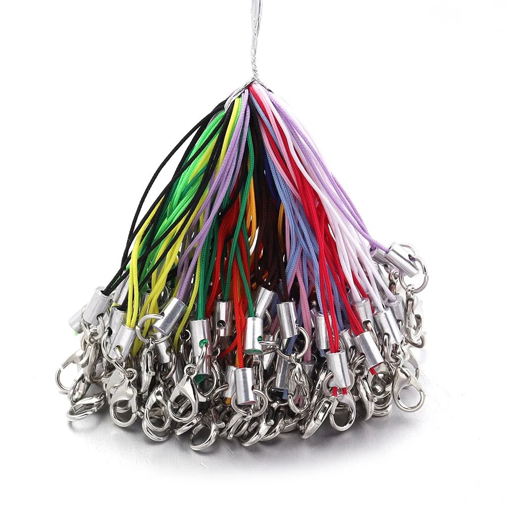 20/100PCS Lobster Clasp Lanyard Straps Canada Polyester Cord Mobile Phone Lanyard Key Chain Cords Charms Keyring DIY Jewelry Making Accessories - Ammpoure