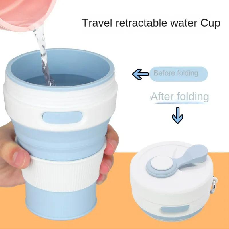 2024 Originality Sports Outdoors Portable Folding Telescoping Travel Coffee Juice Cup Straw 450ml Water Bottles - Ammpoure Wellbeing 🇬🇧