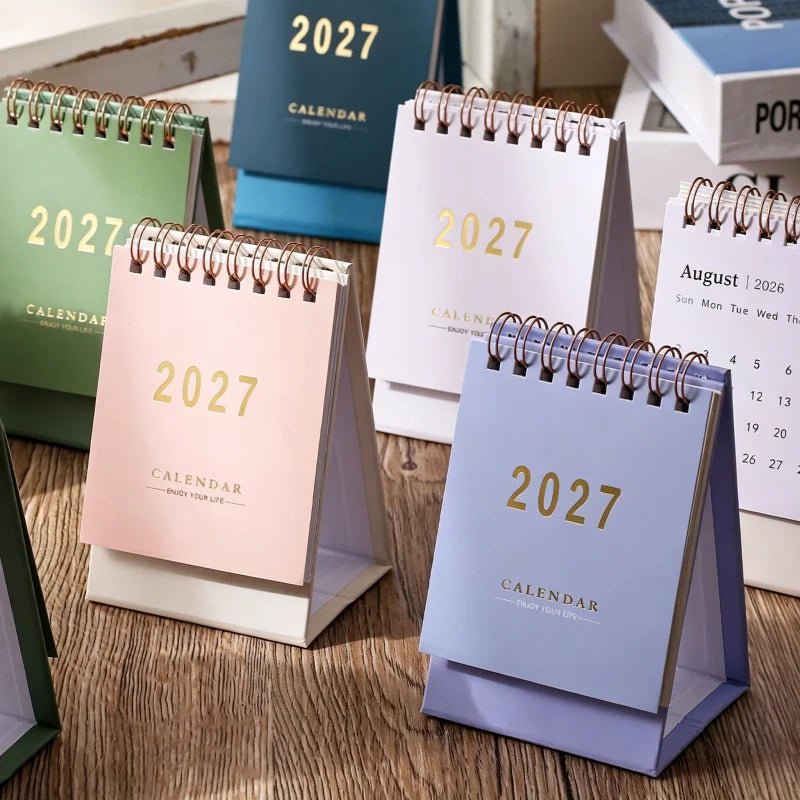 2027 Mini Morandi Color Calendar Canada Small Desk Calendar Memo Calendar Planner Desktop Decoration Office Stationery New Year Gift - Ammpoure